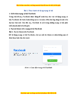 Lý thuyết Bài 2: Thực hành sử dụng mạng xã hội