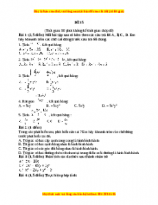 Đề thi cuối học kì 1 Toán 8 năm 2022 - 2023 - Đề 15
