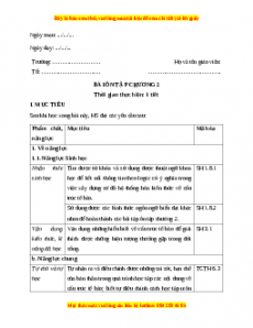 Giáo án Sinh học 10 Ôn tập chương 2 (Chân trời sáng tạo)