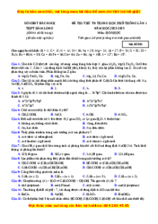 Bộ 153 Đề thi thử THPT Quốc Gia Hóa học năm 2023 chọn lọc từ các trường
