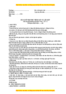 Giáo án Toán 12 học kì I Giải tích Bài 6: Bất phương mũ và Logarit