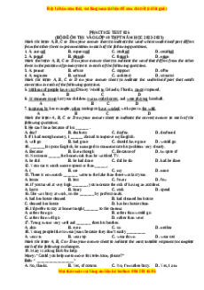 Đề luyện thi vào 10 môn Tiếng anh năm 2023 có đáp án (Đề 25)