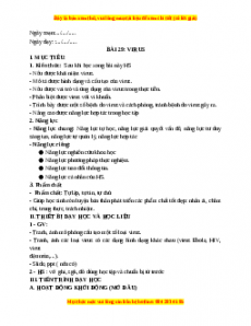 Giáo án Bài 29 KHTN 6 Kết nối tri thức (2024): Virus