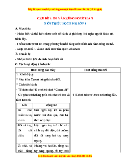 Giáo án Em và những người bạn HĐTN 1 Chân trời sáng tạo