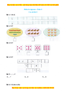 Bài tập cuối tuần Toán lớp 1 Tuần 8 Chân trời sáng tạo (có lời giải)