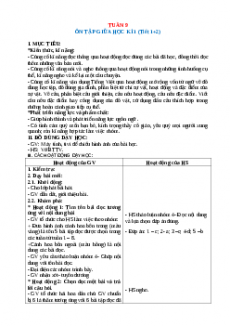 Giáo án Tuần 9 Tiếng việt 2 Kết nối tri thức
