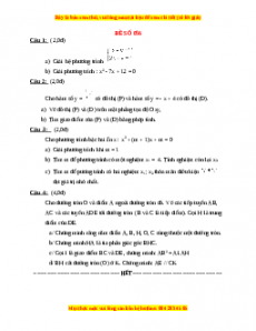 Đề thi Toán 9 học kì 2 năm 2022 - 2023 - Đề 56