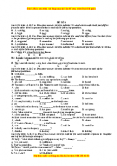 Đề thi trắc nghiệm Tiếng anh 10 năm 2022 - 2023 (Đề 5)