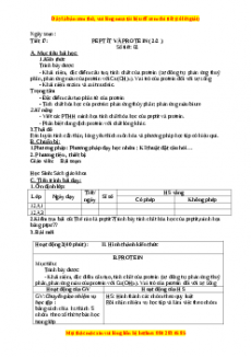 Giáo án Hóa 12 học kì I Tiết 17: Pepstit và Protein