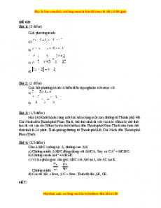 Đề thi cuối học kì 2 Toán 8 năm 2022 - 2023 - Đề 29