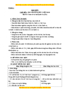 Giáo án Đạo đức 3 Kết nối tri thức Bài 01: Chào cờ và hát Quốc Ca (Tiết 1)