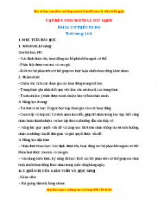 Giáo án TNXH 1 Chân trời sáng tạo Cơ thể của em