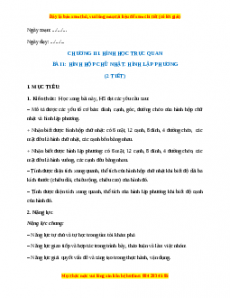 Giáo án Hình hộp chữ nhật, hình lập phương Toán 7 Cánh diều