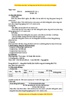 Giáo án Hóa 12 học kì I Tiết 15: Aminnoaxit