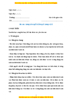 Giáo án Sinh học 7 Kết nối tri thức Bài 40: Sinh sản hữu tính ở sinh vật