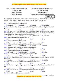 Đề thi thử Hóa Học trường Vĩnh Linh lần 2 năm 2023