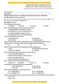 Đề thi thử THPT Quốc Gia môn Hóa có đáp án ( đề 1 ) - thầy Phạm Thanh Tùng