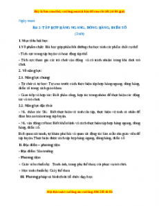 Giáo án GDTC 1 Cánh diều Tập hợp hàng ngang, dóng hàng, điểm số