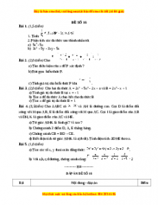 Đề thi cuối học kì 1 Toán 8 năm 2022 - 2023 - Đề 16