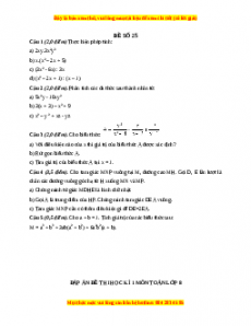 Đề thi cuối học kì 1 Toán 8 năm 2022 - 2023 - Đề 25
