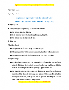 Giáo án Thu nhập và phân loại giữ liệu Toán 7 Kết nối tri thức