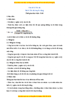 Giáo án Bài 8 Vật lí 7 Chân trời sáng tạo (2024): Tốc độ chuyển động