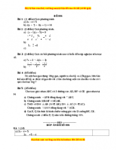 Đề thi cuối học kì 2 Toán 8 năm 2022 - 2023 - Đề 6