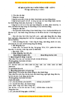 Giáo án Ôn tập cuối học kỳ II (Tiết 1) Tiếng việt 3 Chân trời sáng tạo