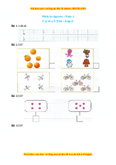 Bài tập cuối tuần Toán lớp 1 Tuần 4 Chân trời sáng tạo (có lời giải)