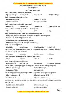 Đề thi thử THPT Quốc Gia môn Hóa có đáp án ( đề 10 ) - thầy Phạm Thanh Tùng