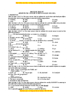 Đề luyện thi vào 10 môn Tiếng anh năm 2023 có đáp án (Đề 77)
