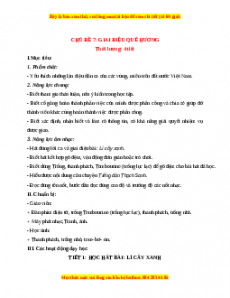 Giáo án Âm nhạc  1 Chân trời sáng tạo Giai điệu quê hương