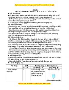 Giáo án Tung bắt bóng cá nhân Gdtc 3 Chân trời sáng tạo