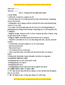 Giáo án Bài 11 KHTN 6 Cánh diều (2024): Tách chất ra khỏi hỗn hợp