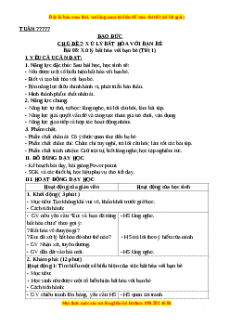 Giáo án Đạo đức 3 Kết nối tri thức Bài 08: Xử lý bất hòa với bạn bè (Tiết 4)
