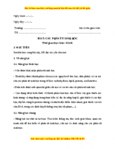 Giáo án Sinh học 10 Bài 5 (Kết nối tri thức): Các phân tử sinh học