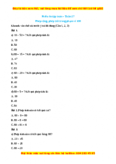 Bài tập cuối tuần Toán lớp 1 Tuần 27 Chân trời sáng tạo (có lời giải)