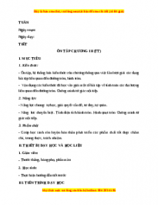 Giáo án Ôn tập chương 3 (Tiếp theo) Toán 9 Học kì 2