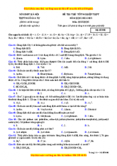 Đề thi thử Hóa học trường Ngô Gia Tự năm 2023