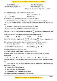 Đề thi học kì 1 Sinh học 12 năm 2023 trường THPT Ngô Gia Tự - Đắk Lắk