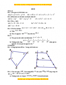 Đề thi giữa kì 1 Toán 8 năm 2023 - Đề 89