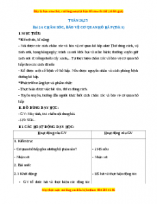 Giáo án Chăm sóc, bảo vệ cơ quan hô hấp Tự nhiên xã hội 2 Kết nối tri thức