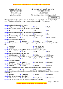 Đề thi thử Hóa học trường Thanh Miện lần 1 năm 2023