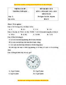 Đề thi cuối kì 2 Toán lớp 3 Kết nối tri thức - Đề 8