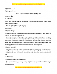 Giáo án Bài 5 Vật lí 10 Chân trời sáng tạo (2024): Chuyển động tổng hợp