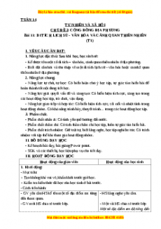 Giáo án Tự nhiên và xã hội 3 Cánh diều Bài 11: Di tích lịch sử - Văn hóa và cảnh quan thiên nhiên