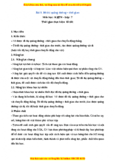 Giáo án Bài 9 Vật lí 7 Chân trời sáng tạo (2024): Đồ thị quãng đường - thời gian