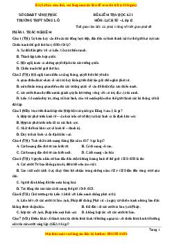 Đề thi cuối kì 1 Lịch sử 12 năm 2023 Trường THPT Sông Lô - Vĩnh Phúc