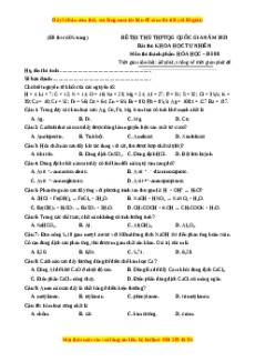 Đề thi THPT Quốc Gia Hóa năm 2023 Beeclass - Đề 8