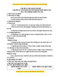 Giáo án Tin học 3 Cánh diều Bài 3: Bài trình chiếu của em